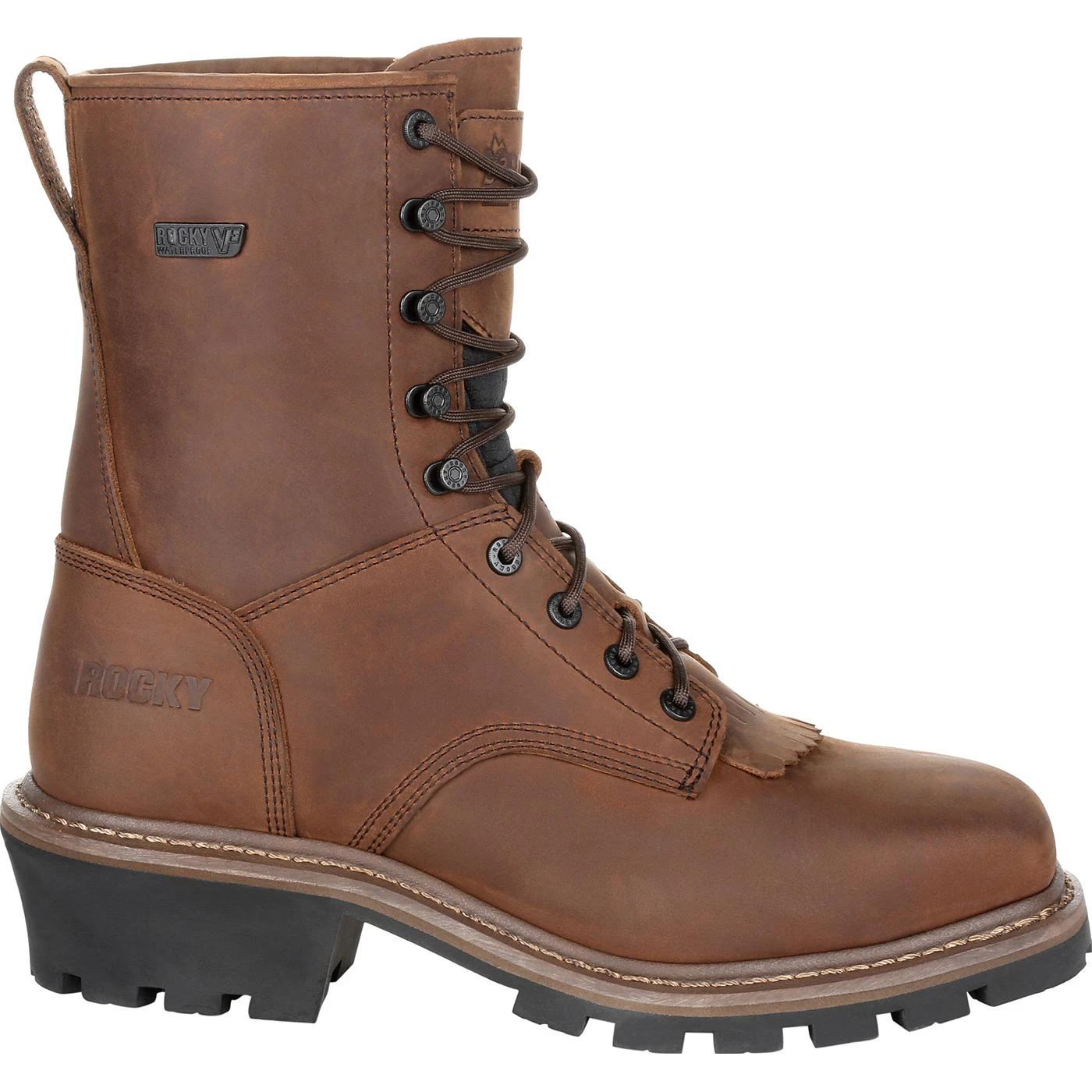 Rocky Square Toe Logger Waterproof Work Boot - Image 3