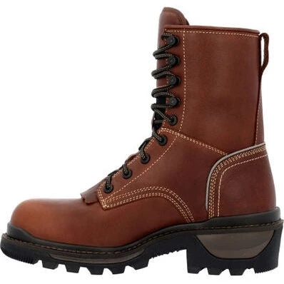 Rocky Men's Rams Horn 9" WP Logger Slip Resis Work Boot Brown RKK0395 - Image 3