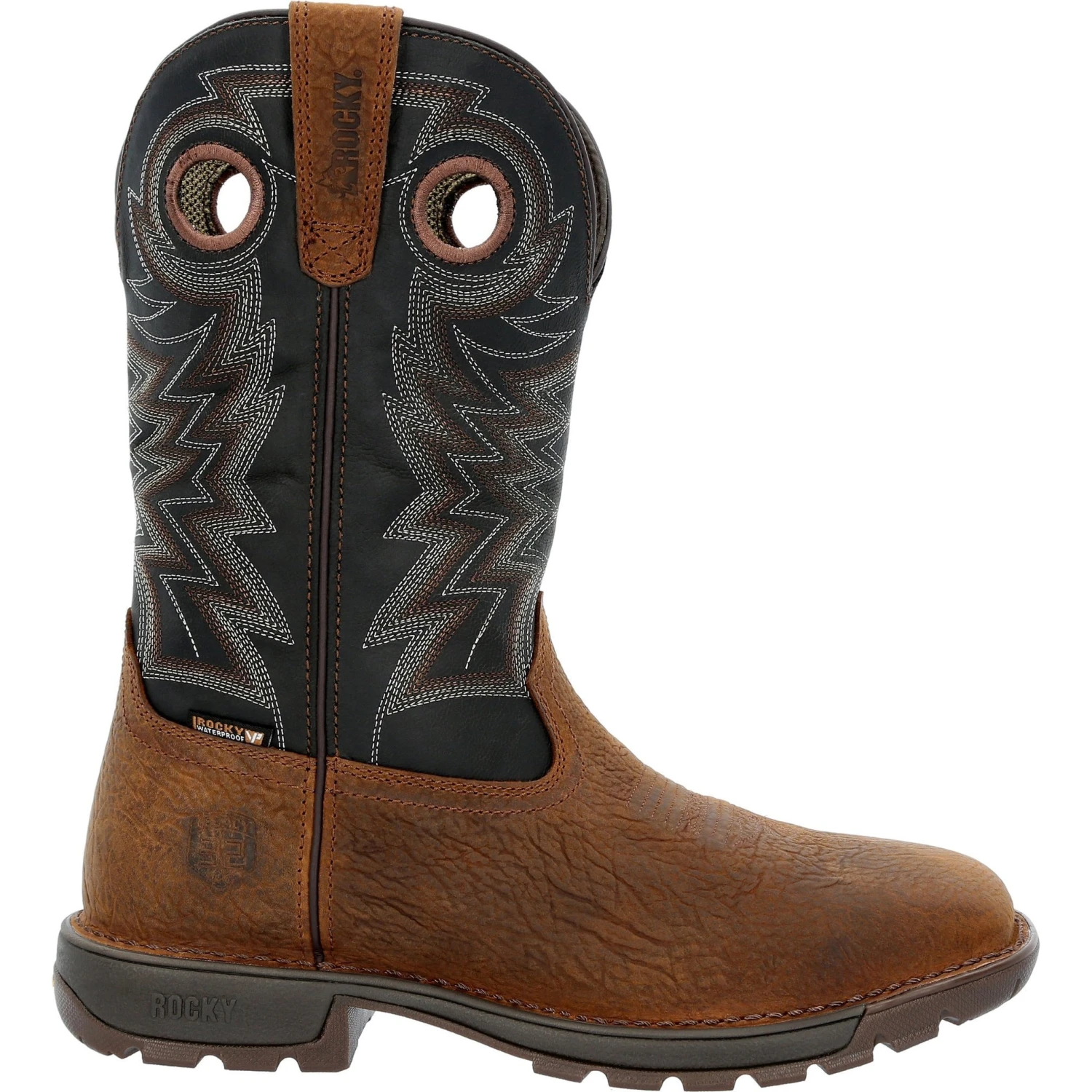 Rocky Men's Legacy 32 11" Steel Toe WP Western Work Boot- Brown- RKW0356 - Image 2